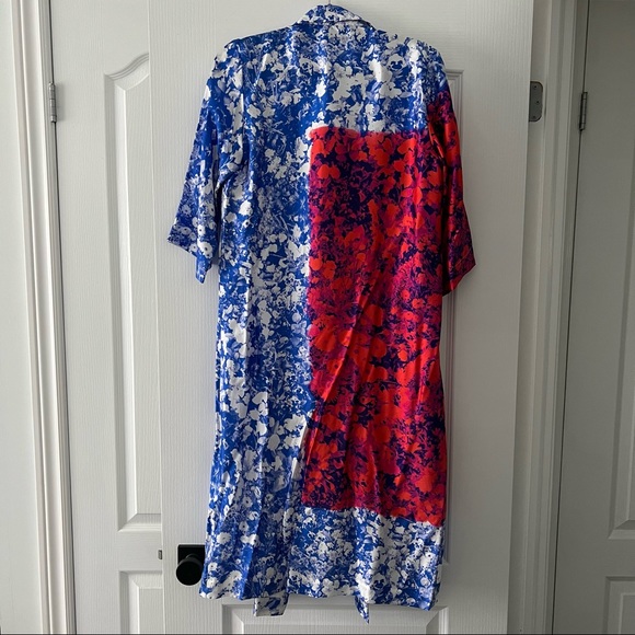 Dries Van Noten Blue Wrap Midi Floral Dress - Picture 5 of 8